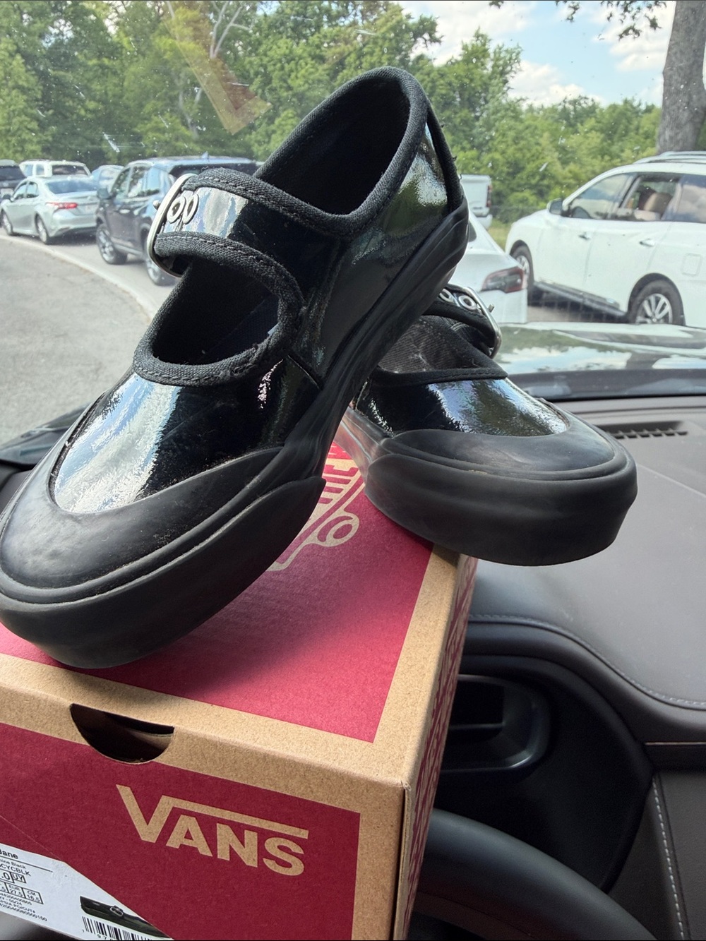 Vans Women’s Black Patent Mary Jane Platform Clogs